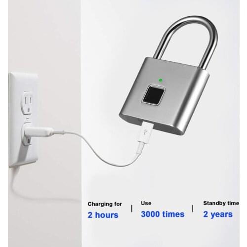 Fingerprint Padlock water proof high security biometric fingerprint padlock for home travel security