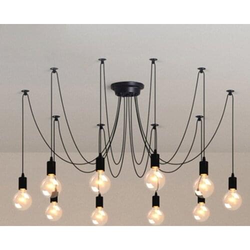 LED Modern Chandelier Lighting Spider Chandeliers Ceiling Vintage Retro Industrial Lamp Living Room Bedroom DIY Adjustable E27