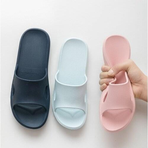 Summer Slippers Female EVA Soft And Comfortable Mute Couple Home Shoes Household Non-Slip Odor-Free Bathroom Bath Sandals