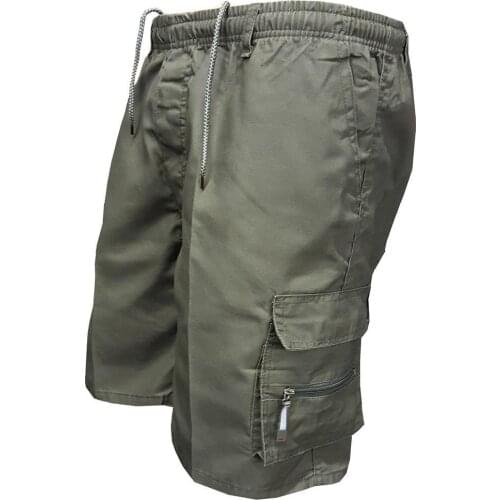 Outdoor Hiking Drawstring Baggy Cargo Shorts Pants Casual Summer Men SolidColor Multi-pockets Men Summer Cargo Shorts Sportswear
