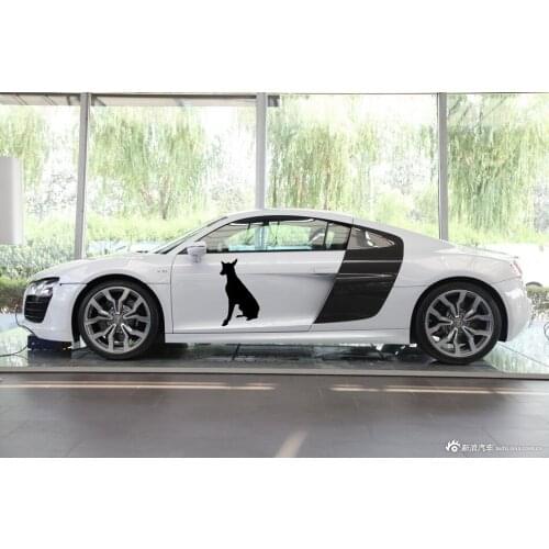 58cm x 36.5cm 2 x Doberman Dog Silhouette Graphic(one For Each Side) Car Sticker For Truck Door Side Puppy Vinyl Decal 8 Colors