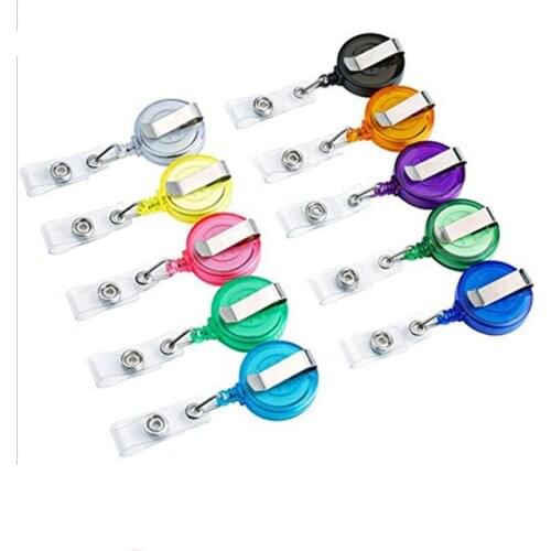 Unisex Retractable Reel Pull Keychain ID Badge Lanyard Name Tag Key Card Holder Belt Clip Durable Key Ring Bag Chain Clip