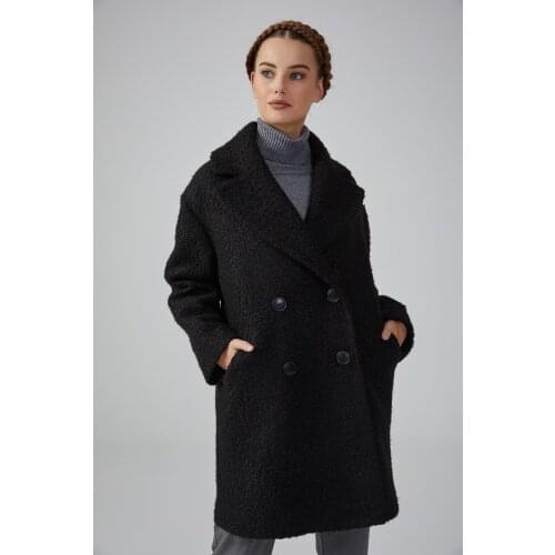 Women Winter Coats Long Coats Cashmere Wool Collar Coat Kuruvaz Autumn Winter Fashion Clothing from Turkey