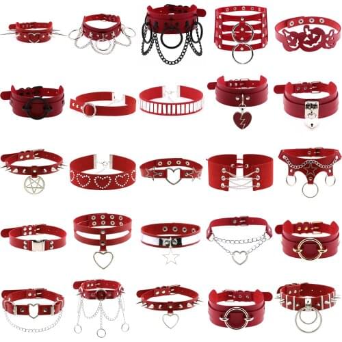 Goth egirl Leather Choker chain Necklaces for women Multilayer Tassel sexy Collar Punk Gothic Halloween pumpkin festival Jewelry