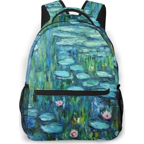 Women Backpack Kids School Bag for Teenage Girls Claude Monet Art Print Female Laptop Notebook Bagpack Travel Back Pack 2020