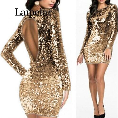 Fashion Womens Sparkle Glitzy Glam Sequin Long Sleeve Flapper Party Club Dress Elegant Pencil Bodycon Ladies Dress Vestidos