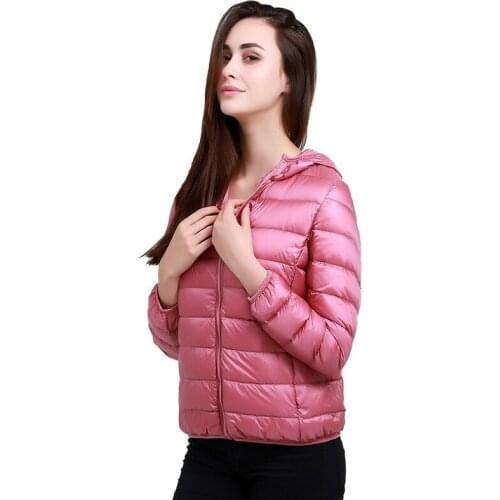 Women Winter 90% White Duck Down Coat Female Parkas Plus Size Hooded Lightweight Short Down Jackets Casual Warm Overcoat Jacket