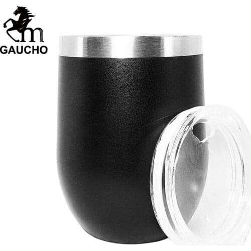 1 PC/Lot Gaucho Yerba Mate Gourds 350 ML Stainless Steel Calabash Drink Cups With Lid Double Wall Heat Insulated Hot Sales