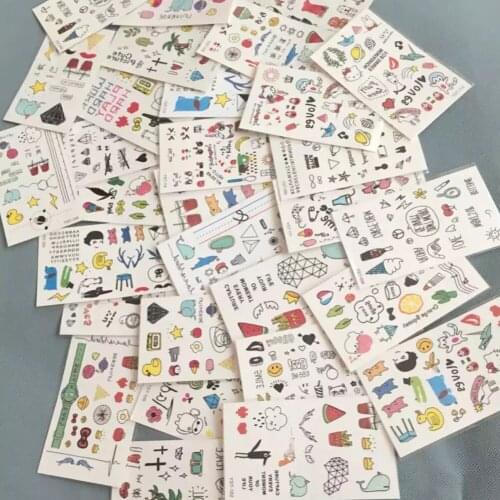 10 Sheets Tatoo Sticker Cute Cartoon Children One-time Tattoo Stickers Make-up Stickers Tattoos Available Body, Arm, Forehead