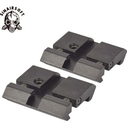 2PCS/Lot Dovetail To Weaver Picatinny Base Snap in Rail Adapter 11mm to 22mm Low Profile Adapter for .22 cal Airgun Rifle Rail