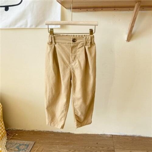 2021 Korea style girls boys pants autumn fashion kids long pants 1-7 years