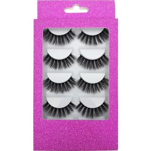 5 Pairs 5D Multipack Soft Mink Hair False Eyelashes Handmade Wispy Fluffy Long Lashes Natural Eye Makeup Tools Faux Eye Lashes