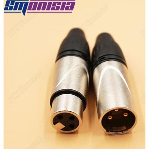 Smonisia 50pcs High Quality 3Pin Microphone XLR Connector Male/Female Plug MIC Jack Audio Microphone Connector XLR Adapter