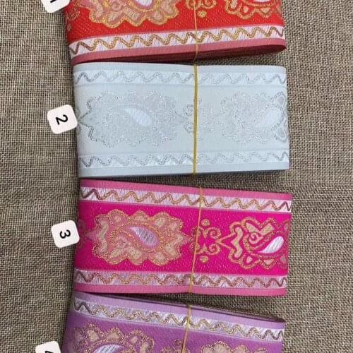6.6cm nation style metallic and nylon yarn jacquard ribbon,XERY191203E