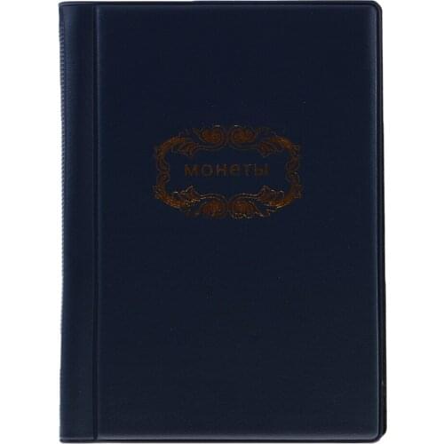 Coin Collecting Album Money Protector Sleeves with PU Leather Cover, 6 x 4 inches, 3 Color to Choose (10p, 120 Pockets)