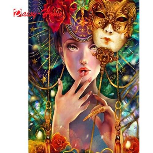 Diamond Painting Girl Queen Mask Full Square/Round 5D DIY Diamonds Embroidery Kits Portrait Decorations Home