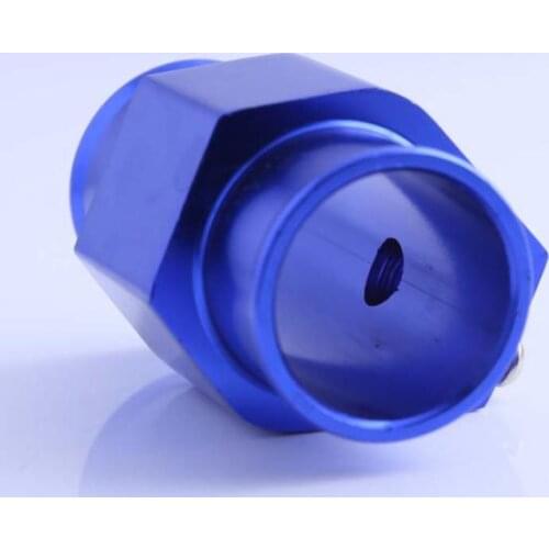Aluminum 28 Mm 1.10" Water Temp Gauge Sensor Adaptor + Clamps Blue
