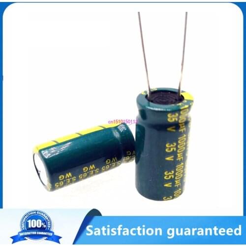 100pcs/lot T36 Low ESR/Impedance high frequency 35v 1000UF aluminum electrolytic capacitor size 10*20 1000UF35V 35V1000uf 20