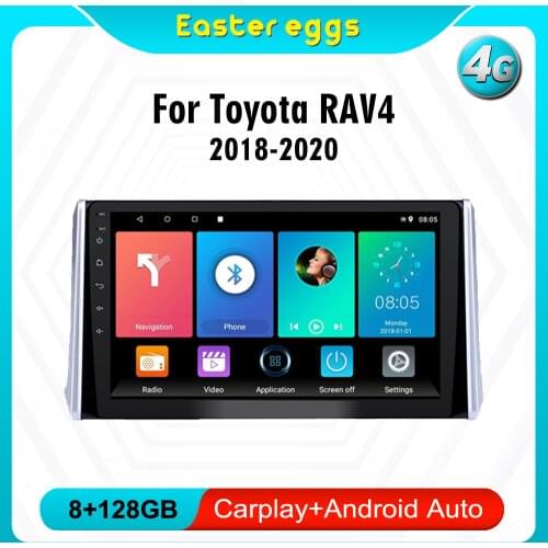 For TOYOTA RAV4 RAV 4 2018 2019 2020 2 DIN Car Radio Multimedia system GPS AutoRadio Head unit Android 8.1 9" SWC WIFI FM