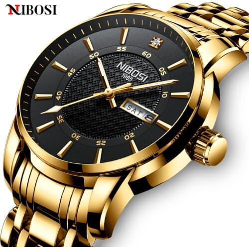 Relogio Masculino NIBOSI Sport Chronograph Mens Watches Top Brand Luxury Full Steel Quartz Clock Waterproof Big Dial Watch Men