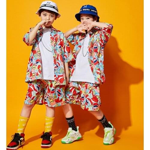 Childrens Street Dance Set Girls Hip-Hop Boys Handsome Jazz Dance Performance Clothes Girls Drums Costume Cool Unisex DWY4293