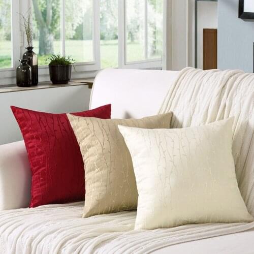 Elegant Jacquard Leaf Cushion Covers 45x45 cm Luxury Hotel Pillow Cover with Zipper 2 Pieces Square Custom Made Pillowcases