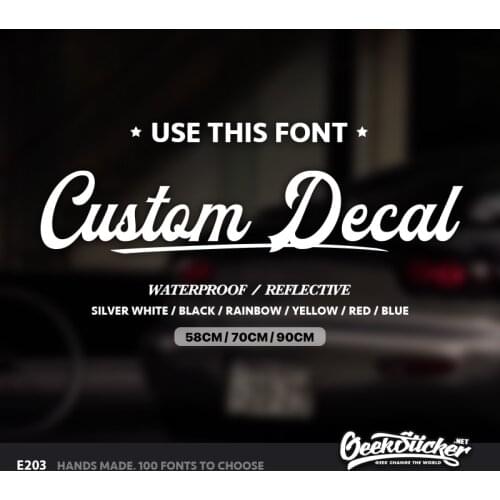 Geeksticker Personalized Custom Car Stickers Waterproof Reflective Name Text Decal Window Door Body Car Stickers For volkswagen