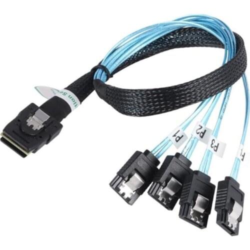 0.5m/1m Mini SFF-8087 to 4 SATA Cable Mini SFF8087 36P To 4 SATA 7P Cable 12Gbps Hard Drive Data