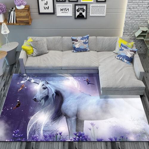 3D Starry sky Unicorn Carpets for Living Room Bedroom Area Rugs Kids Game Crawl Carpet Child Room Bedside blanket Baby Play Mats