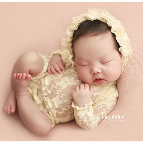 Baby Girls Lace Ruffled Romper Toddler Infant Jumpsuit Cake Smash Outfit Baby 1st Birthday Outfit Photo Props Infant Photo Shoot