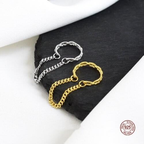 LKO New Fashion S925 Sterling Silver Punk Rock Chain Ear Clip Cuff Wrap Earrings On Cartilage Wrap Earring Jewelry Gifts
