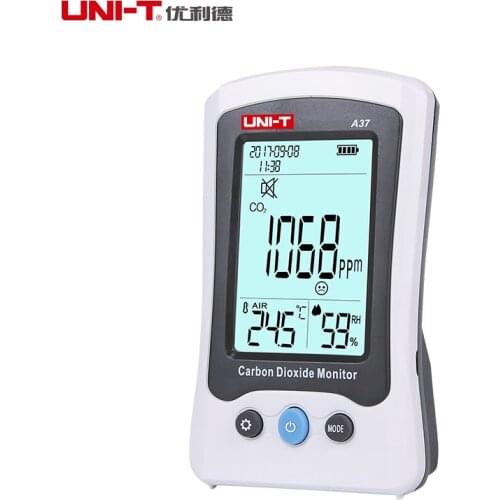 UNI-T Carbon Dioxide Monitor A37 CO2 Meter Automatic baseline correction Audible and visual alarm Low battery indication