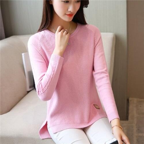 OHCLOTHING 2018 new winter sweater knitted shirt with hem female split bottoming long sleeves loose women sweater pullove