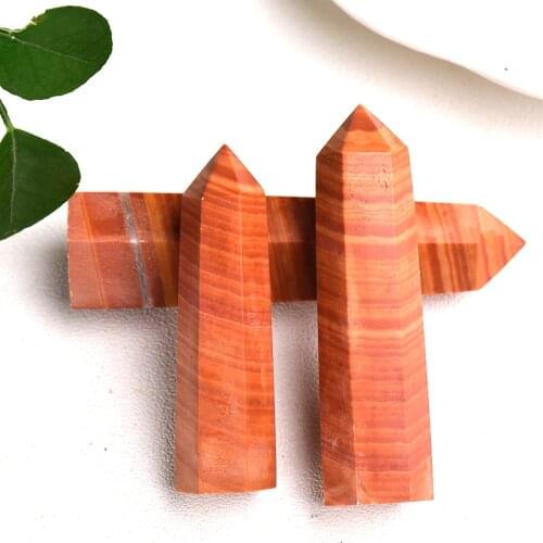 Wholesale Natural Stones Rhodochrosite Crystal Point Wand Quartz Healing Stone Energy Ore Mineral Crafts Home Decoration Gift1PC