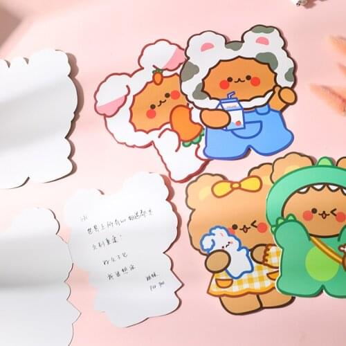 Cartoon Bear Happy Birthday Card For Girl Kids Wife Husband Birthday Cake Greeting Cards Holiday Wishes Thank You Card