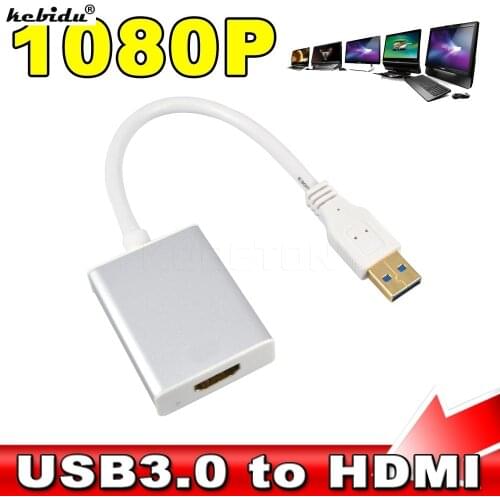 10pcs 5Gbps USB 3.0 to HDMI-compatible Adapter for HDTV PC Laptop Notebook Full HD 1080P USB3.0 to Converter Cable Multi Display