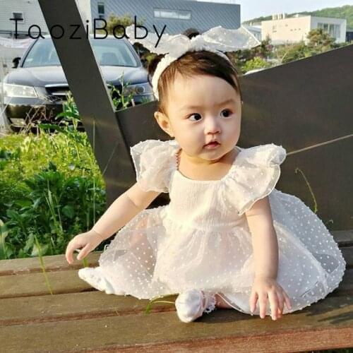 Baby Girls Princess Dress Summer Baby Girl 1 Year Old Full Moon Dress 0-3 Year Old Princess Dress Kids Clothes
