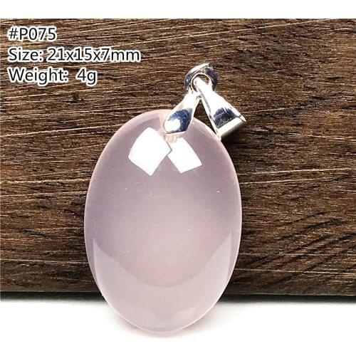 Genuine Natural Mozambique Rose Quartz Pendant Jewelry For Women Man 21x15x7mm Pink Beads Silver Oval Crystal Gemstone AAAAA
