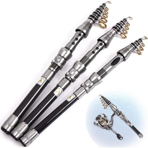 1.5-2.4m Portable Mini Telescopic Carbon Fiber Fishing Rod Pole for Sea River Lake Boat Fishing High Strength Fishing Rods