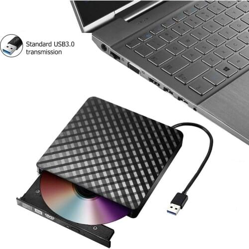 Portable USB 3.0 External DVD burner CD/DVD ROM CD RW Player Optical Drive Writer Recorder Ultra-light for Laptop Computer PC