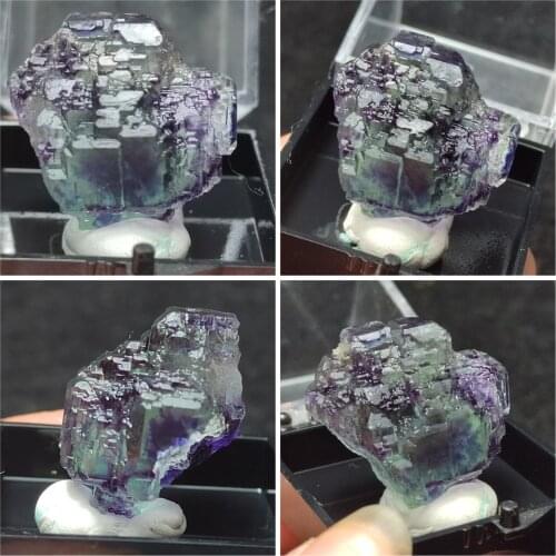 Natural rare Fluorite Crystal associated mineral specimen stone and CRYSTAL HEALING CRYSTAL QUARTZ GEM (delivery box)