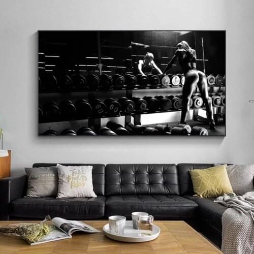 Sexy Bodybuilding Girl Motivational Quote Art Poster Canvas Painting Print Modern Gym Room Decor Fitness Sports Picture Cuadros