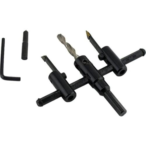 Adjustable Wood Circle Cutter Hole Saw Center Drill Bit Kit DIY Woodworking Tool Hex Key Round Circle Hole Accessory 30-120mm