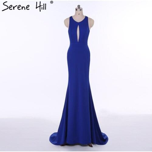 Sexy Royal Blue Mermaid Long Evening Dresses 2020 New Design Prom Dress Party Vestido De Festa Longo Formal Gowns BLA6108