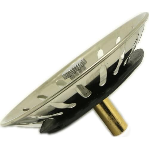 Stainless Steel Home Kitchen Sink Drain Stopper Basket Strainer Waste Plug 78mm