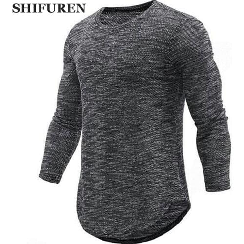 SHIFUREN Men T Shirt Casual Long Sleeve Causal Male O neck Basic Tops Tees Clothing Solid 4 Colors Plus Size XXXL