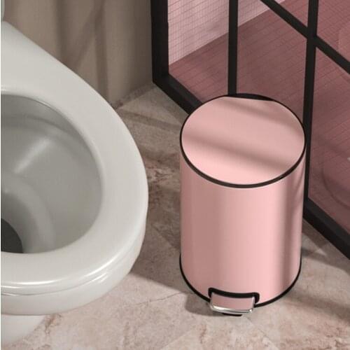 Nordic pink lovely dustbin household bedroom dustbin net red wind simple dustbin with cover