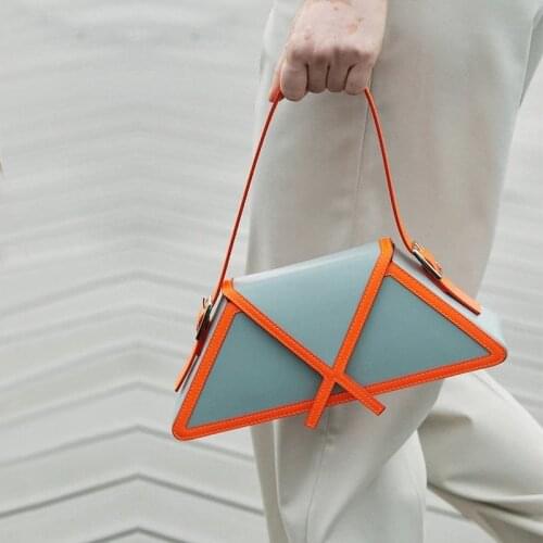Panelled Trapezoid Underarm Bag Women 2021 New Trendy Design High Quality Shoulder Bag Leather Luxury Brand Handbags Bolso Mujer