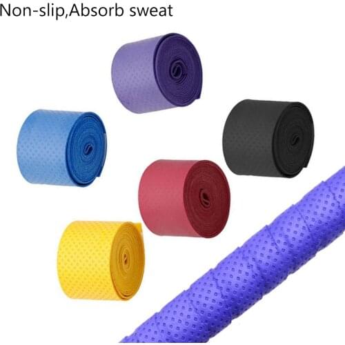 60pcs/lot Head Tennis Racket PU Overgrip Anti-skid Sweat Absorbed Soft Wrap Taps Tenis Racquet Damper Dry/ Vibration Tacky grips