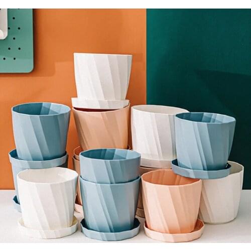 Thicken Plastic Flower Pot Home Garden Decoration Fashion Flower Pot Succulent Pot with Tray SP99